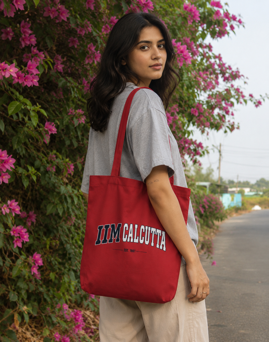 Red Zipper Tote Bag
